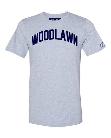 Sky Blue Woodlawn Bronx T-Shirt with Blue Letters