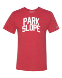 Red Park Slope T-shirt with White Reflective Letters