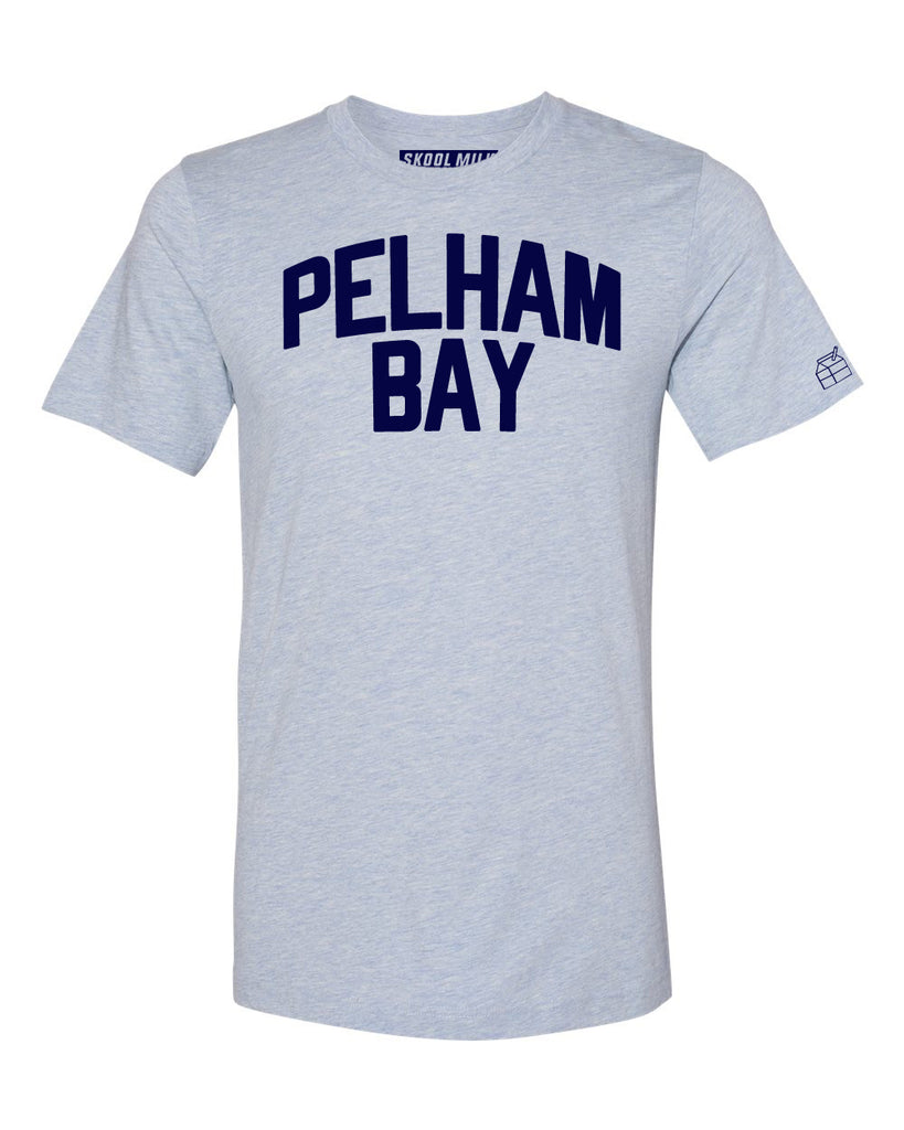 Sky Blue Pelham Bay Bronx T-shirt with Blue Letters
